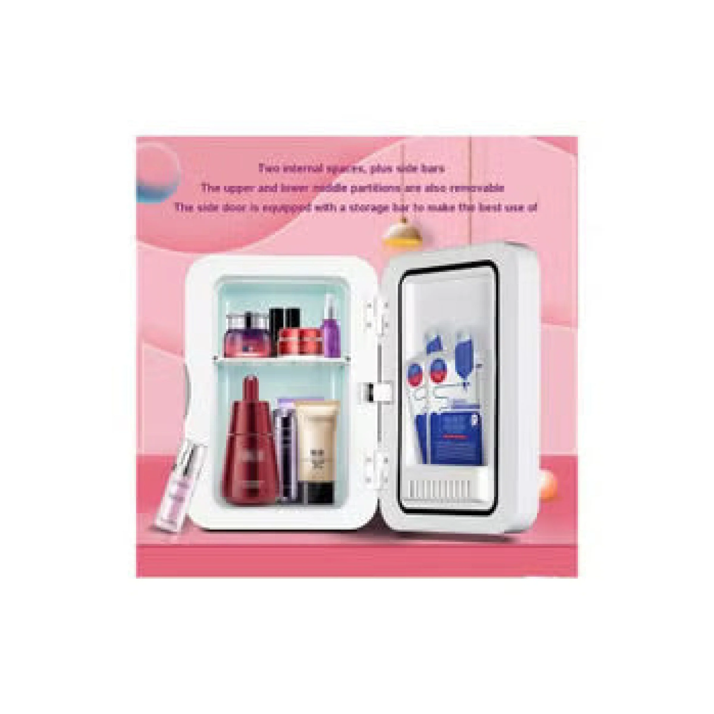 Mini Makeup Beauty Fridge With Mirror - Image 7